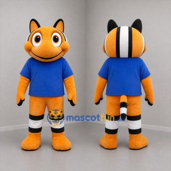 Custom Orange White and Blue Clownfish Mascot Costume Adult Full Body Suit for Ocean Events