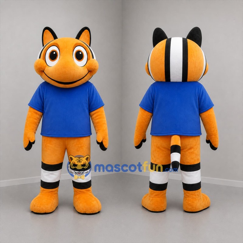 Custom Orange White and Blue Clownfish Mascot Costume Adult Full Body Suit for Ocean Events