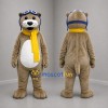 Custom Brown and Yellow Aviator Otter Mascot Costume Adult Full Body Suit for Adventure Events