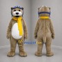 Custom Brown and Yellow Aviator Otter Mascot Costume Adult Full Body Suit for Adventure Events