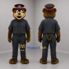 Custom Brown and Black Police Bear Mascot Costume Adult Full Body Suit for Community Events