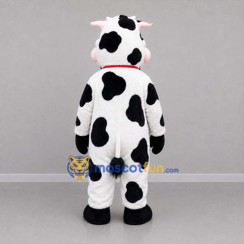 Custom Black and White Cow Mascot Costume Adult Full Body Suit for Farm Events