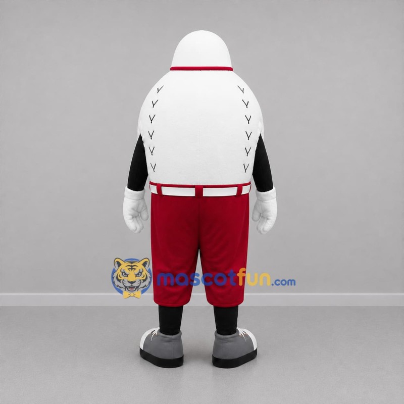 Custom White and Burgundy Baseball Mascot Costume Adult Full Body Suit for Baseball Games