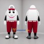 Custom White and Burgundy Baseball Mascot Costume Adult Full Body Suit for Baseball Games
