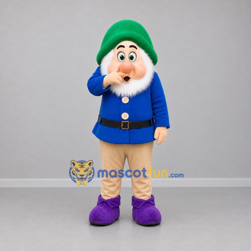 Custom Blue and Green Gnome Mascot Costume Adult Full Body Suit for Garden Events