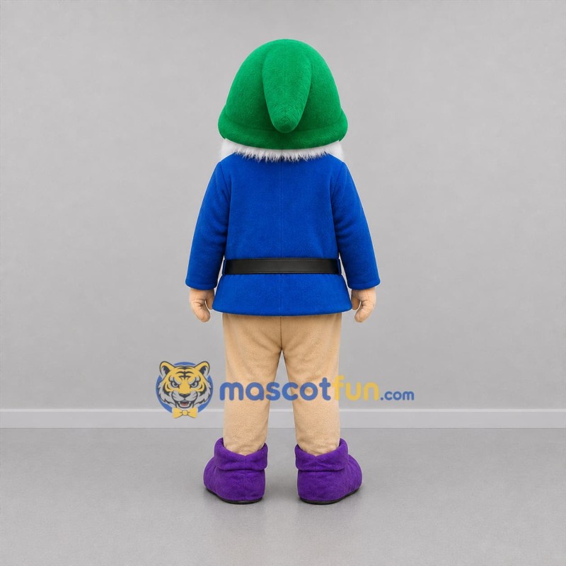 Custom Blue and Green Gnome Mascot Costume Adult Full Body Suit for Garden Events