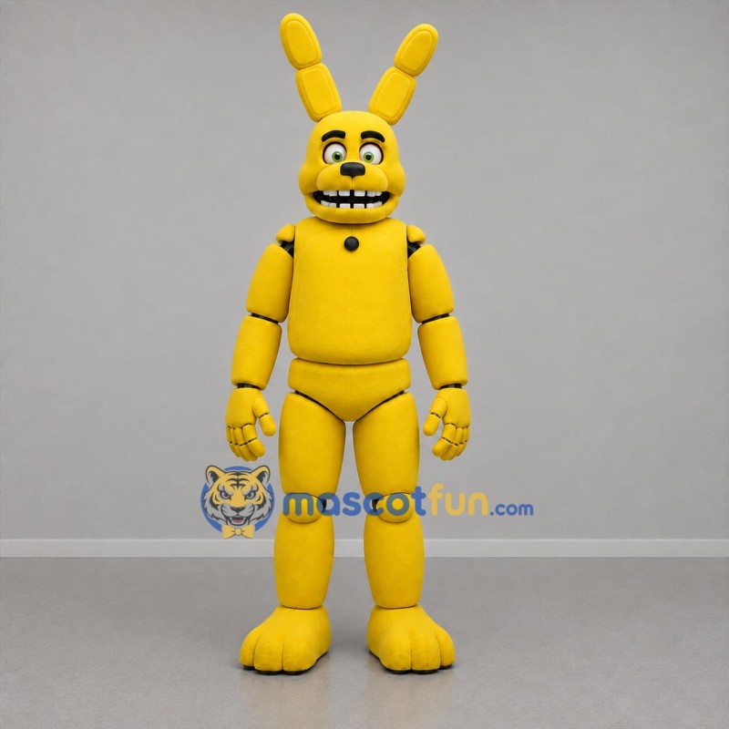 Custom Yellow Robot Rabbit Mascot Costume Adult Full Body Suit for Halloween Events