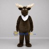 Custom Dark Brown and Cream Moose Mascot Costume Adult Full Body Suit for Nature Events