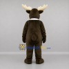 Custom Dark Brown and Cream Moose Mascot Costume Adult Full Body Suit for Nature Events