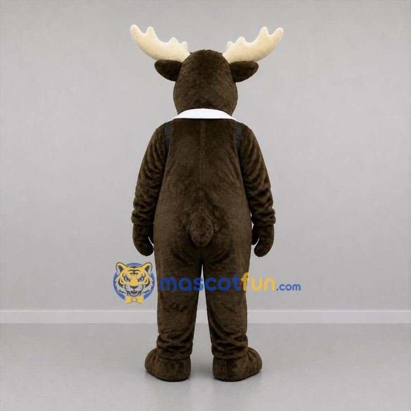 Custom Dark Brown and Cream Moose Mascot Costume Adult Full Body Suit for Nature Events