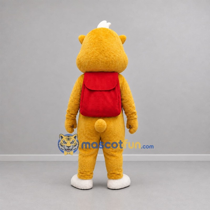 Custom Golden Yellow and White Hamster Mascot Costume Adult Full Body Suit for Children's Events