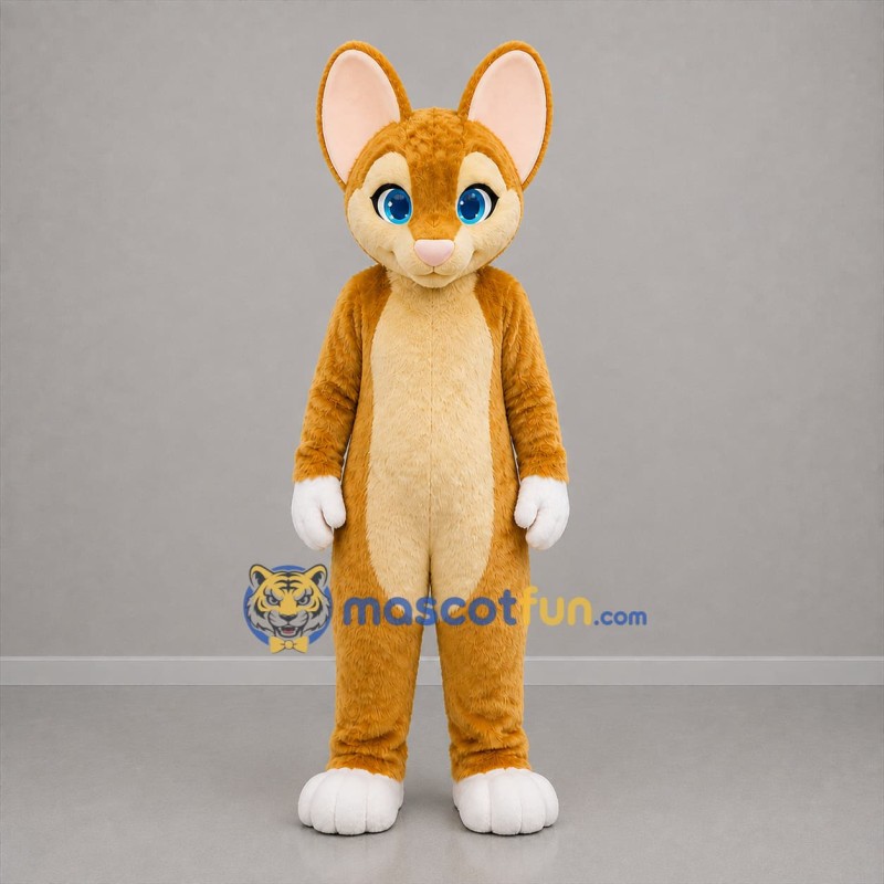 Custom Brown and Cream Rabbit Mascot Costume Adult Full Body Suit for Easter Events