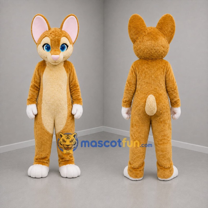 Custom Brown and Cream Rabbit Mascot Costume Adult Full Body Suit for Easter Events