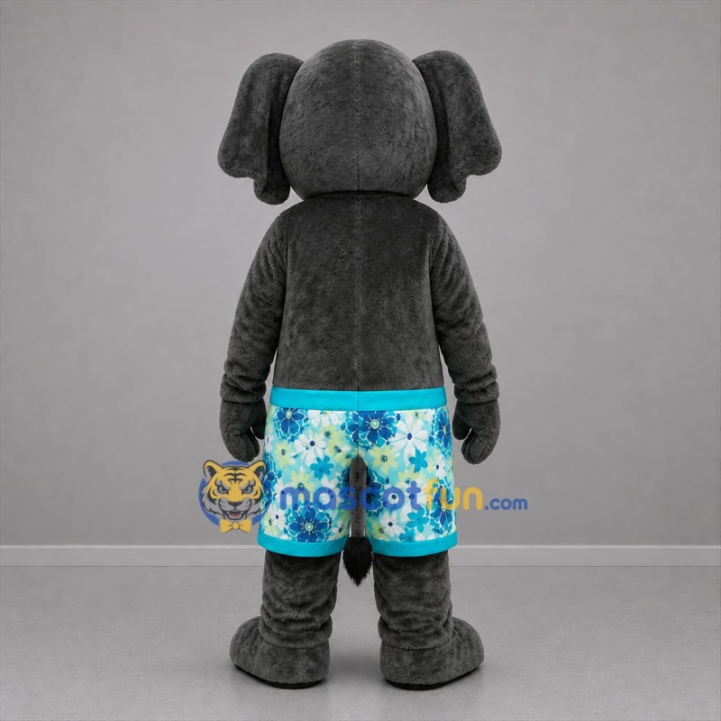 Custom Gray and Blue Beach Elephant Mascot Costume Adult Full Body Suit for Summer Events