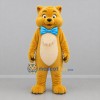 Custom Golden Yellow and Blue Cat Mascot Costume Adult Full Body Suit for Children's Events