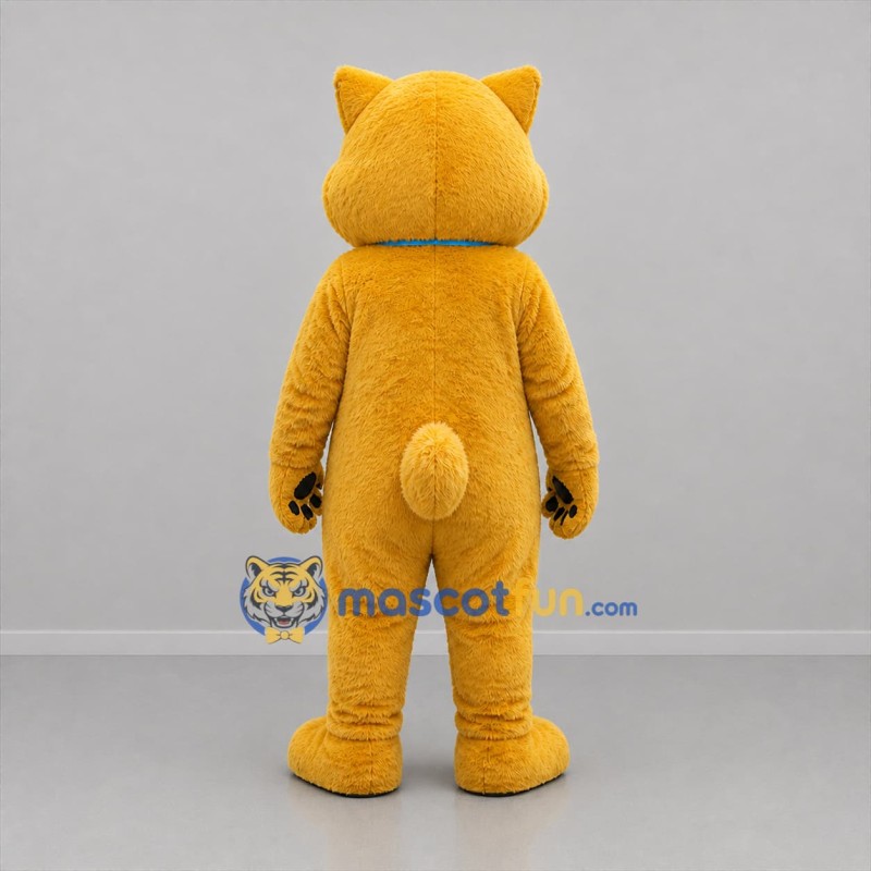 Custom Golden Yellow and Blue Cat Mascot Costume Adult Full Body Suit for Children's Events