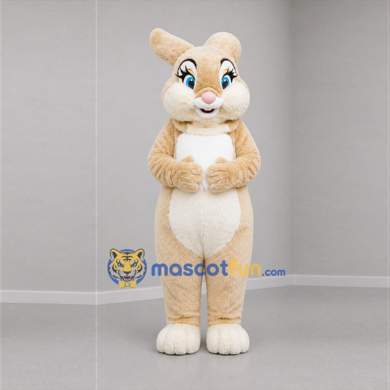 Custom Cream and White Rabbit Mascot Costume Adult Full Body Suit for Easter Events
