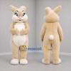 Custom Cream and White Rabbit Mascot Costume Adult Full Body Suit for Easter Events