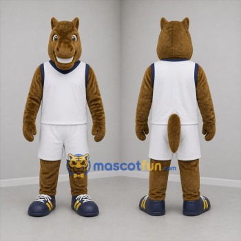 Custom Brown and White Basketball Horse Mascot Costume Adult Full Body Suit for Basketball Games