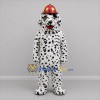 Custom Black White and Red Firefighter Dalmatian Mascot Costume Adult Full Body Suit for Fire Safety Events