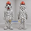 Custom Black White and Red Firefighter Dalmatian Mascot Costume Adult Full Body Suit for Fire Safety Events