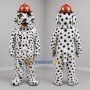 Custom Black White and Red Firefighter Dalmatian Mascot Costume Adult Full Body Suit for Fire Safety Events