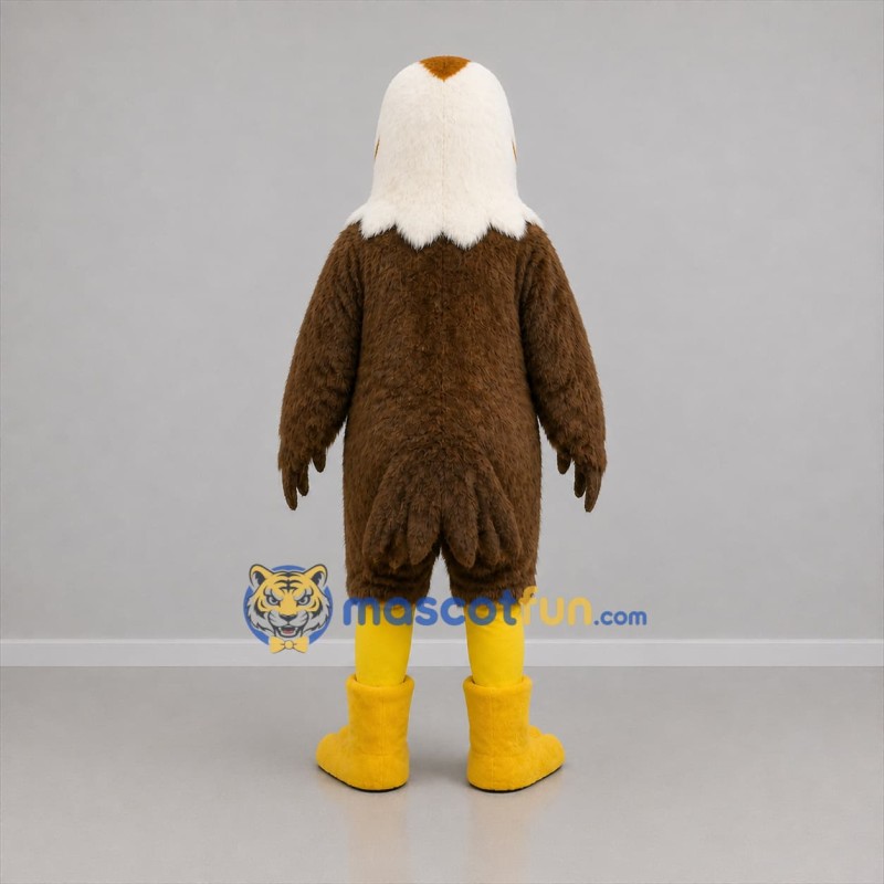Custom Brown and White Bald Eagle Mascot Costume Adult Full Body Suit for Wildlife Events