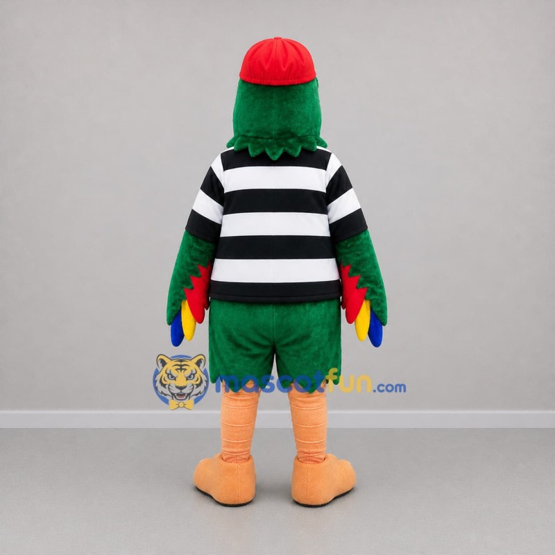 Custom Green Black and White Parrot Mascot Costume Adult Full Body Suit for Tropical Events