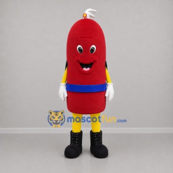 Custom Red and Yellow Fire Extinguisher Mascot Costume Adult Full Body Suit for Fire Safety Events