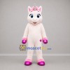 Custom White Pink and Purple Unicorn Mascot Costume Adult Full Body Suit for Fantasy Parties