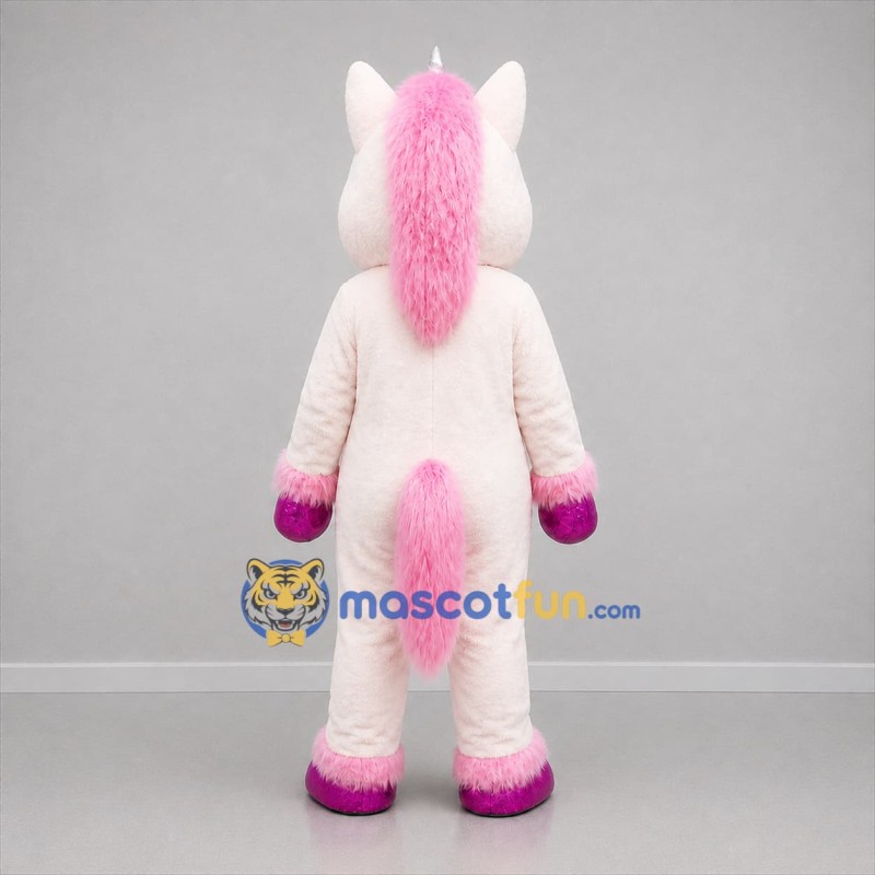 Custom White Pink and Purple Unicorn Mascot Costume Adult Full Body Suit for Fantasy Parties