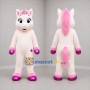 Custom White Pink and Purple Unicorn Mascot Costume Adult Full Body Suit for Fantasy Parties