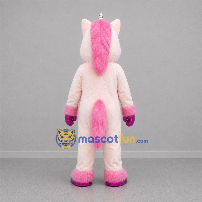 Custom Light Pink and Purple Unicorn Mascot Costume Adult Full Body Suit for Children's Parties