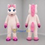 Custom Light Pink and Purple Unicorn Mascot Costume Adult Full Body Suit for Children's Parties