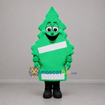 Custom Green and White Pine Tree Mascot Costume Adult Full Body Suit for Environmental Events