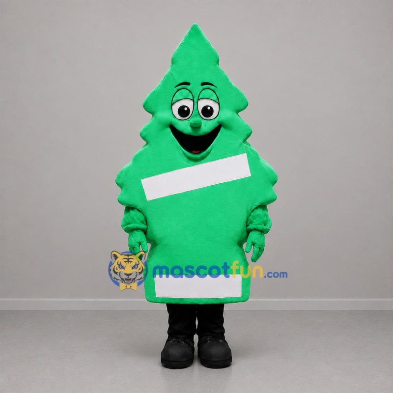 Custom Green and White Pine Tree Mascot Costume Adult Full Body Suit for Environmental Events