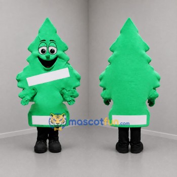 Custom Green and White Pine Tree Mascot Costume Adult Full Body Suit for Environmental Events