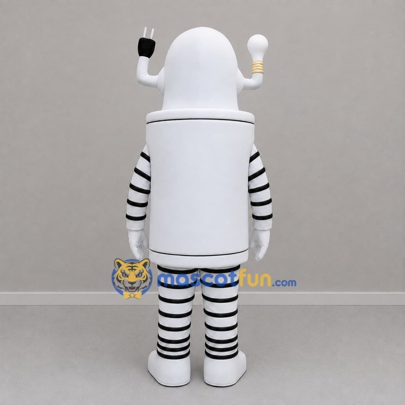 Custom White Black and Red Electrical Robot Mascot Costume Adult Full Body Suit for Science Events