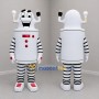 Custom White Black and Red Electrical Robot Mascot Costume Adult Full Body Suit for Science Events