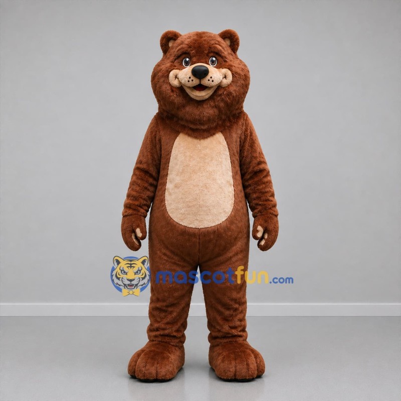 Custom Brown and Tan Bear Mascot Costume Adult Full Body Suit for Wildlife Events