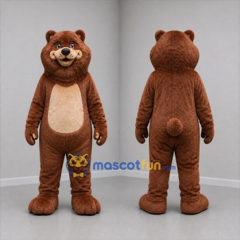 Custom Brown and Tan Bear Mascot Costume Adult Full Body Suit for Wildlife Events