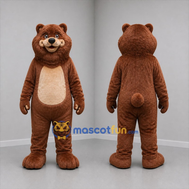 Custom Brown and Tan Bear Mascot Costume Adult Full Body Suit for Wildlife Events