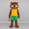 Custom Brown Yellow and Green Bear Mascot Costume Adult Full Body Suit for Children's Events