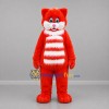 Custom Red and White Cat Mascot Costume Adult Full Body Suit for Children's Events