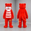 Custom Red and White Cat Mascot Costume Adult Full Body Suit for Children's Events
