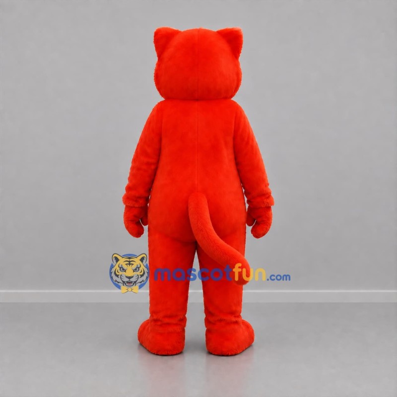 Custom Red and White Cat Mascot Costume Adult Full Body Suit for Children's Events