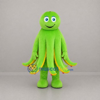 Custom Green and Yellow Octopus Mascot Costume Adult Full Body Suit for Ocean Events