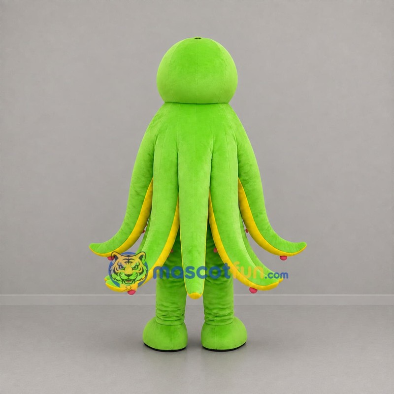 Custom Green and Yellow Octopus Mascot Costume Adult Full Body Suit for Ocean Events