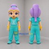 Custom Turquoise and Purple Genie Girl Mascot Costume Adult Full Body Suit for Fantasy Parties
