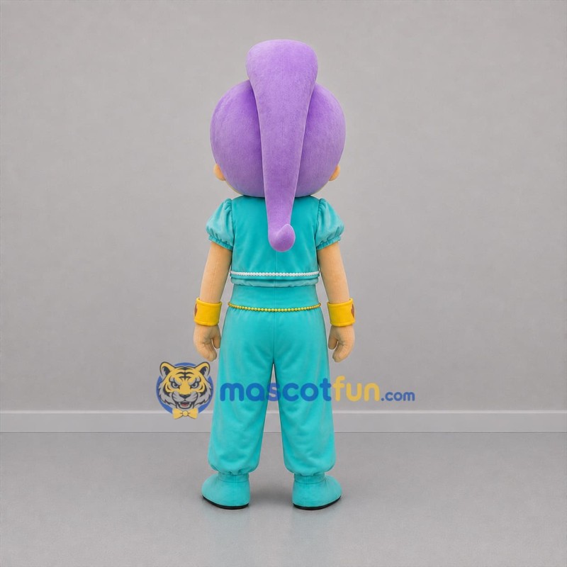 Custom Turquoise and Purple Genie Girl Mascot Costume Adult Full Body Suit for Fantasy Parties